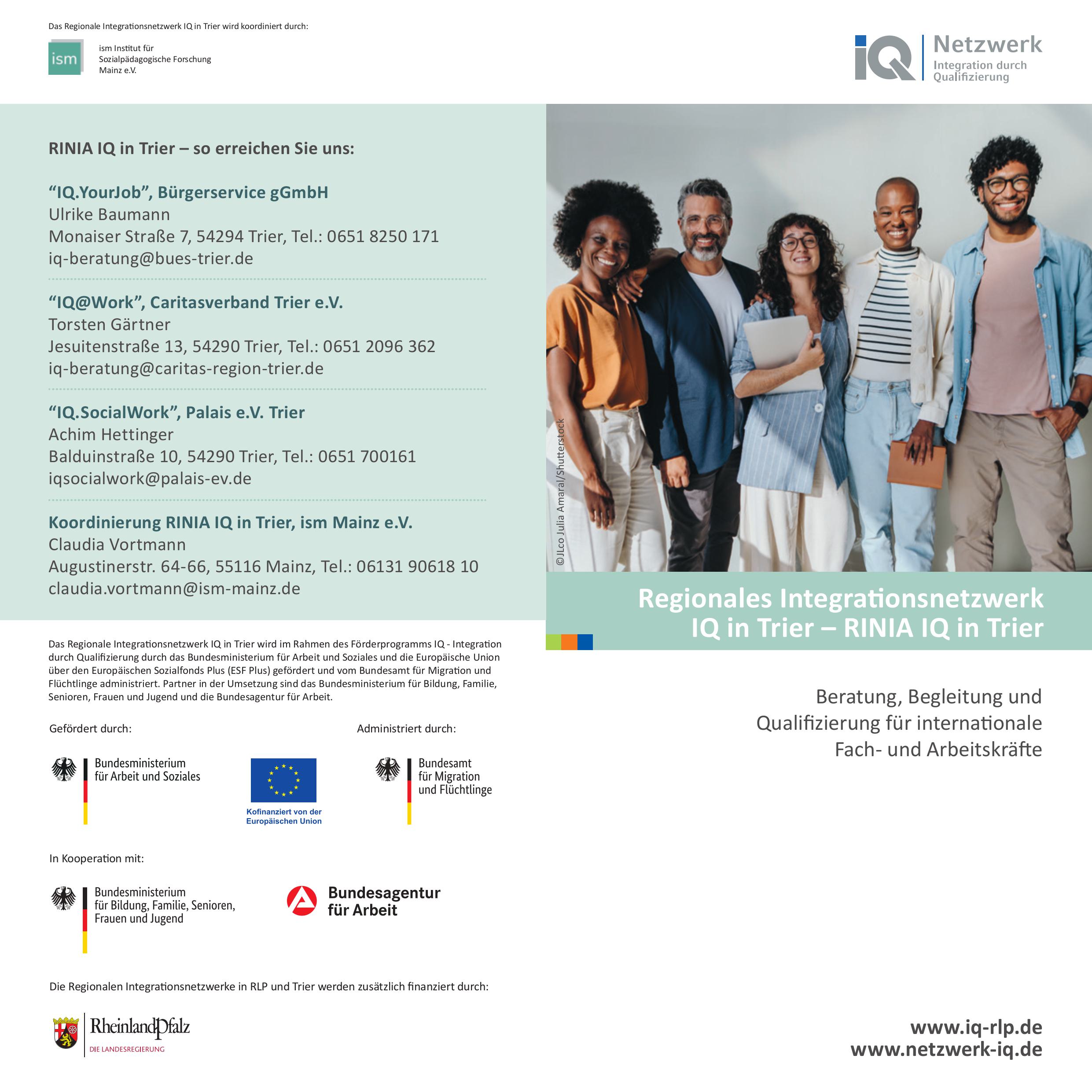 Flyer des IQ Netzwerks Trier