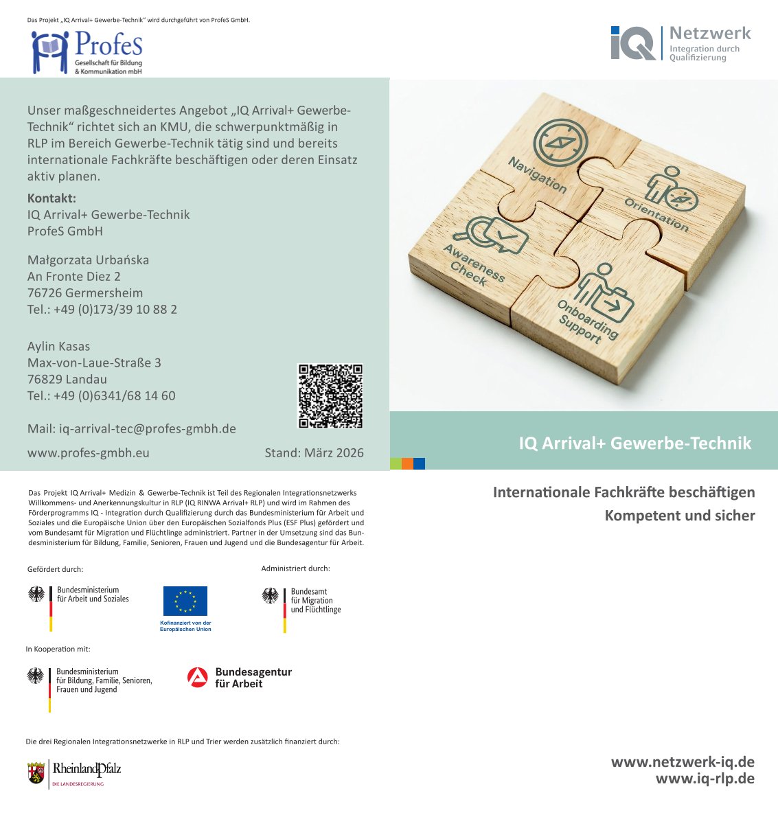 Flyer "Arrival+ Gewerbe-Technik"